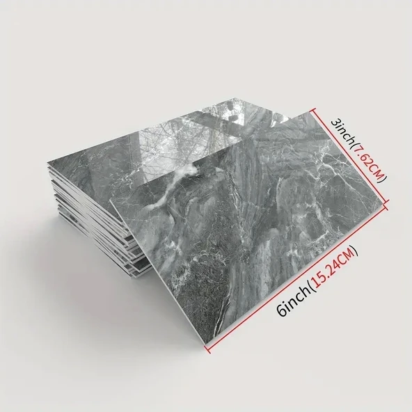 Gri Mermer Desenli Alüminyum Plastik Duvar Sticker - 2