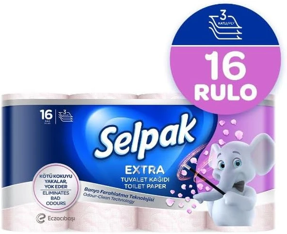 Selpak Extra Tuvalet Kağıdı Banyo Ferahlatma 16'lı ürün görseli