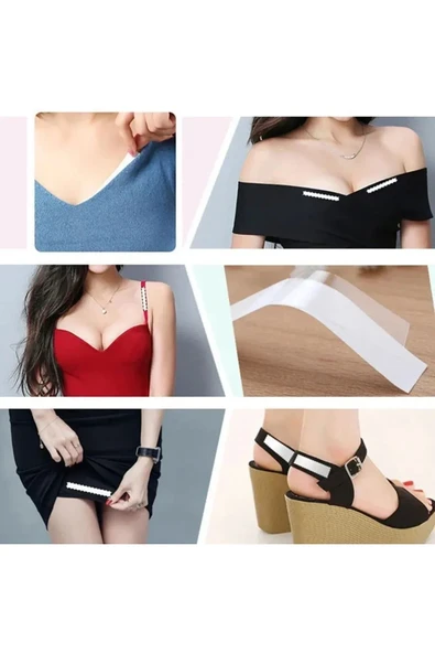 Vücut Ve Kıyafet Için Çift Taraflı Sabitleme Dekolte Abiye Gelinlik Elbise Sütyen Bantı - 4