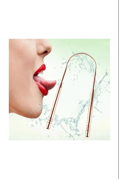 Hijyenik Dil Kazıyıcı Temizleme Dil Sıyırıcı Dil Temizleyici Bakır Hilal - 3