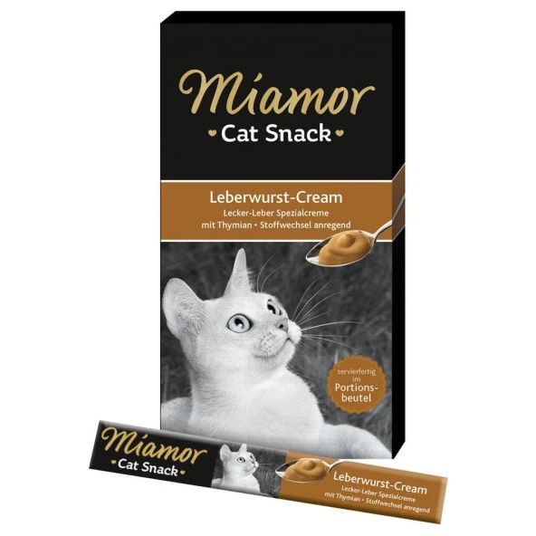 Miamor Leberwurst Cream Ciğerli Kedi Ödül Maması 6×15g