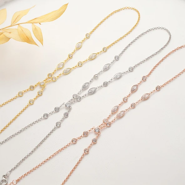 925 ayar gümüş mekik ve yuvarlak zirkon taşlı şahmeran - 3