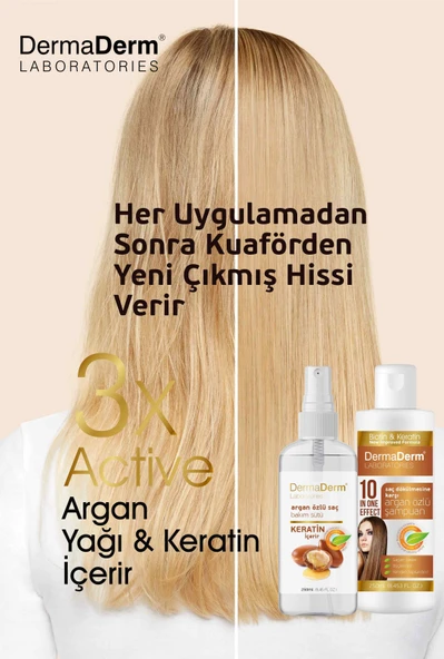 Dermaderm Argan Yağlı Biotin ve Keratinli Bitkisel Saç Bakım Seti(Argan Özlü Şampuan ve Saç Bakım Sütü) 2 x 250 ml. - 5