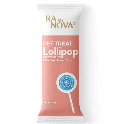 Ranova Kızılcık Aromalı Dondurularak Kurutulmuş Kedi Ödülü Lolipop 1.4 Gr - 1