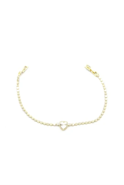 Ezme Zincir Kalp Bileklik - Altın ürün görseli 1