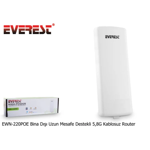 EVEREST  EWN-220POE, 300Mbps, 5Ghz WiFi, 10dbi Anten, 5Km Menzil, Noktadan Noktaya, Dis Mekan, Access Point CPE - Resim 5