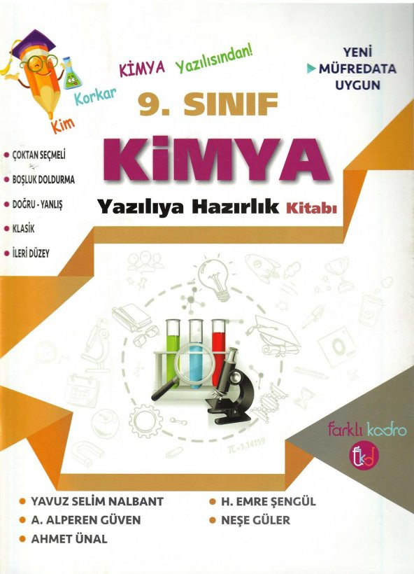 Farklı Kadro 9.Sınıf Kimya Yazılıya Hazırlık Kitabı