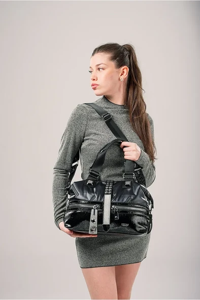 Çcs Lüks 18010 Siyah El ve Omuz Çantası - Resim 7