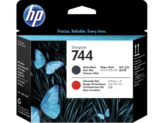 HP  F9J88A 744 MAT SIYAH VE KIRMIZI BASKI KAFASI - Resim 2