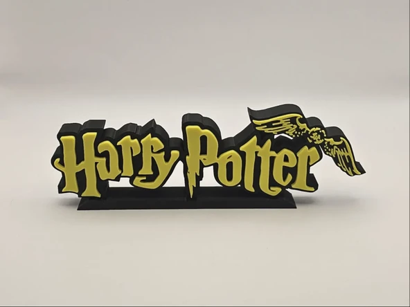 Harry Potter Yazılı 3D Dekoratif Obje 20cm  Masaüstü Süs ve Duvar Aksesuarı  Film Temalı Hediye