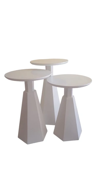 MDF Boyalı 3'lü Sehpa Seti - 7