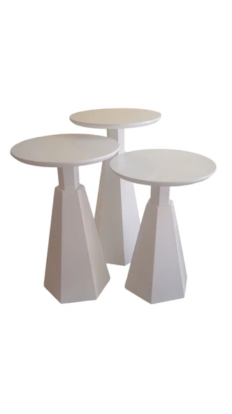 MDF Boyalı 3'lü Sehpa Seti