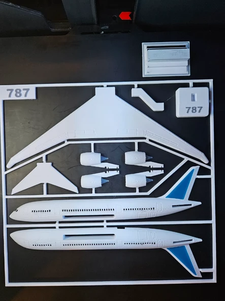 787 Yolcu Uçağı Maket Kiti Kurulabilir Jet Modeli Hobi Amaçlı Oyuncak ve Koleksiyon Uçağı - 2
