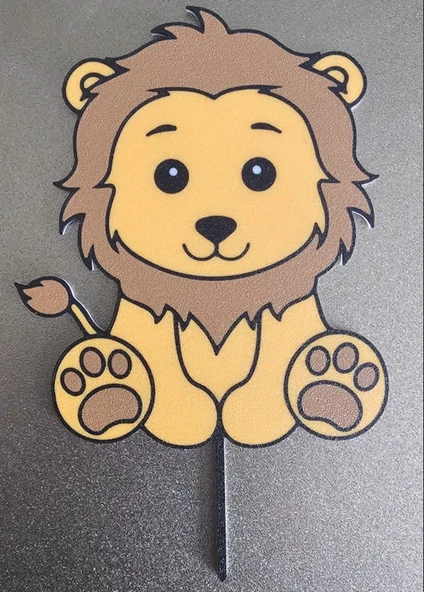 Aslan Pasta Süsü Çocuk Doğum Günü Baby Shower Safari Konsept Masa Aksesuarı Süsleme