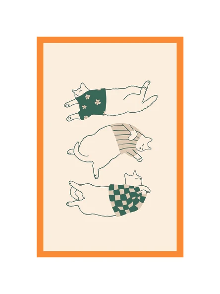 Sevimli Kedi Çizimli Dekoratif Kartpostallar ve Hediye Not Kartları  10 x 15 cm ürün görseli