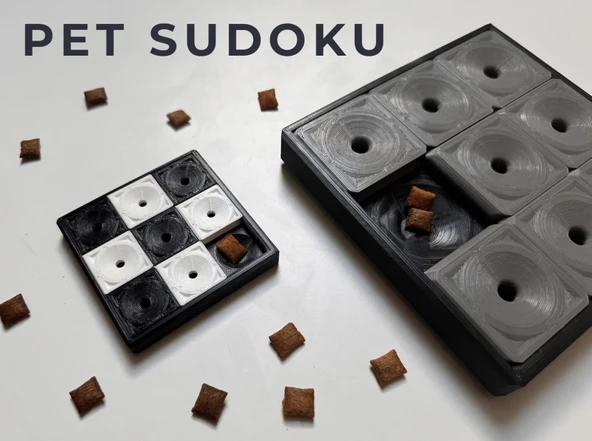 Kedi ve Köpekler İçin Zeka Oyuncağı Pet Sudoku 3x3 Ödül Saklama Puzzle Kutusu 15x15cm - 2