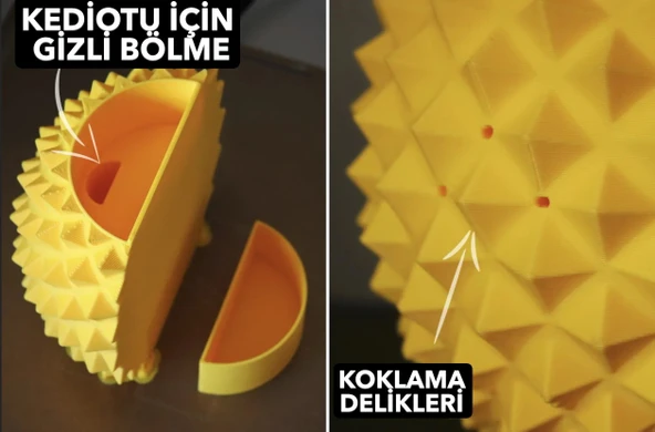 Ananas Şekilli Kedi Kaşıma Aparatı (Kedi Çimi Eklenebilir  Duvara Montaj  Dekoratif Tasarım) - 4