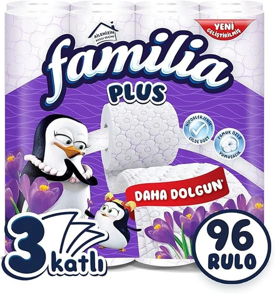 Familia Plus Parfümlü Tuvalet Kağıdı 96 Rulo (32 Rulo x 3 Paket) ürün görseli