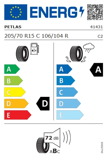 Petlas 205/70 R15C 106/104R 8PR Full Power PT825 Plus Yaz Lastiği 2025 Üretim - Resim 3