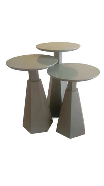 MDF Boyalı 3'lü Sehpa Seti - 7