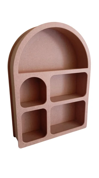 MDF Dekoratif Kahve Köşesi Rafı - Duvara Monte Edilebilir - Çok Amaçlı Raf - 4