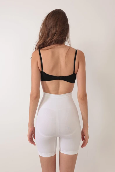 Beyaz Kadın Kalça Kaldırıcı Dikişsiz Korse - Resim 3