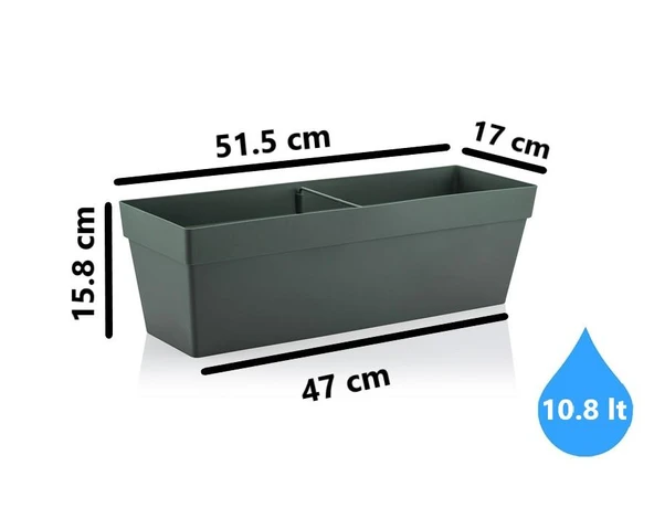 Omnipazar SO-YB02A Dekoratif Askılı Yalı Balkon Saksı 10.8 Litre No 2 - Resim 4