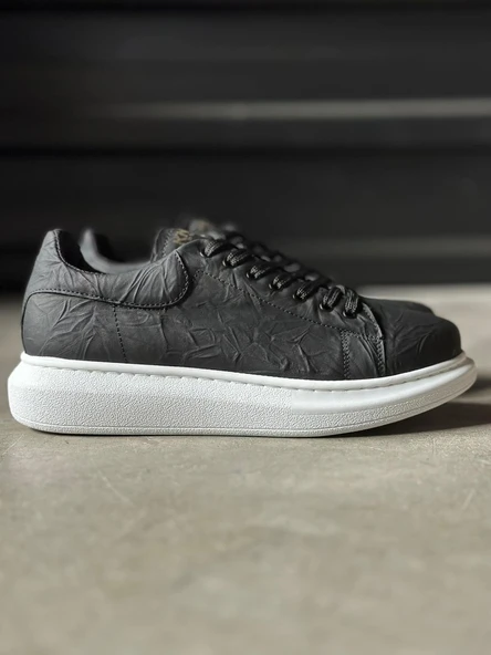 Yüksek Taban Günlük Ayakkabı Siyah Beyaz Taban (Desenli) ürün görseli 1