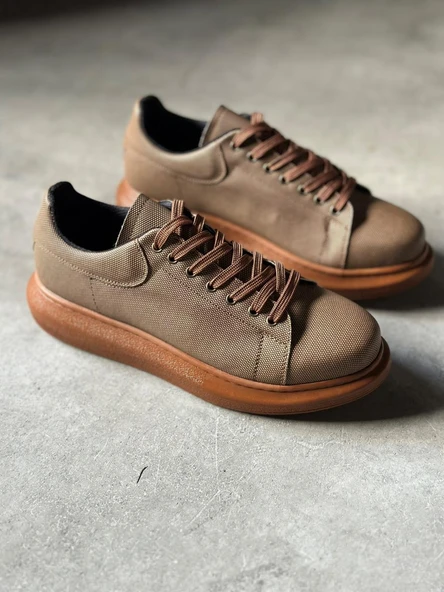 Yüksek Taban Günlük Ayakkabı Tırtıklı Taba - 3