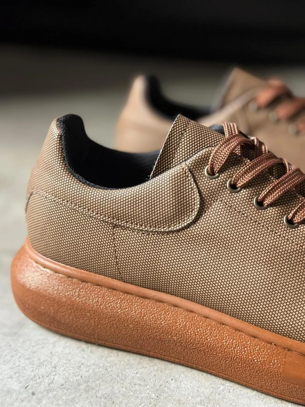 Yüksek Taban Günlük Ayakkabı Tırtıklı Taba - 4