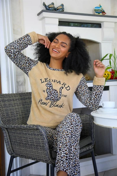 Moda Çizgi Welsoft Polar Kadın Pijama Takımı 8504 - 2