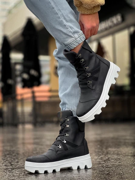 Erkek Spor Bot B Siyah (Beyaz Taban)