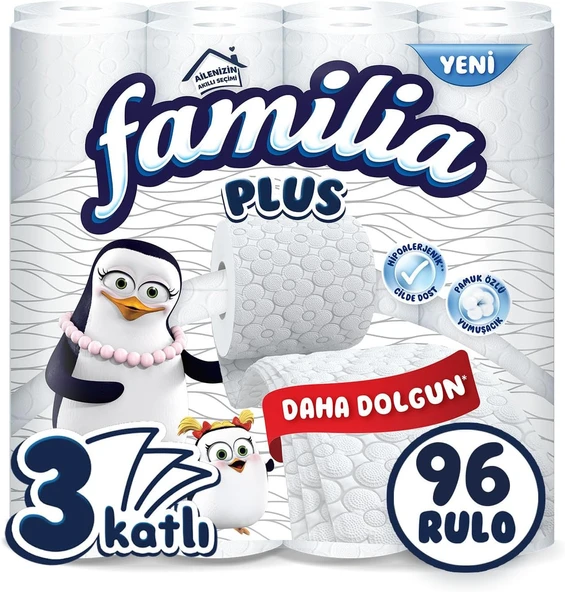 Familia Plus Tuvalet Kağıdı 96 Rulo (32 Rulo x 3 Paket) ürün görseli 1