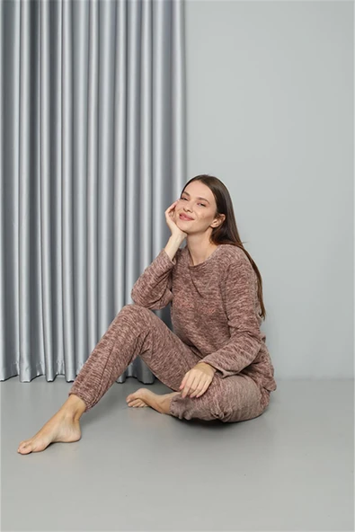 Moda Çizgi Welsoft Polar Kadın Pijama Takımı 8519