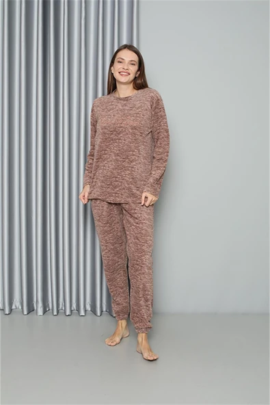 Moda Çizgi Welsoft Polar Kadın Pijama Takımı 8519 - 2