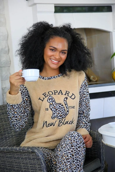 Moda Çizgi Welsoft Polar Kadın Pijama Takımı 8504 - 3