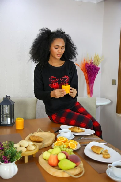 Moda Çizgi Welsoft Polar Kadın Pijama Takımı 8509 - 3