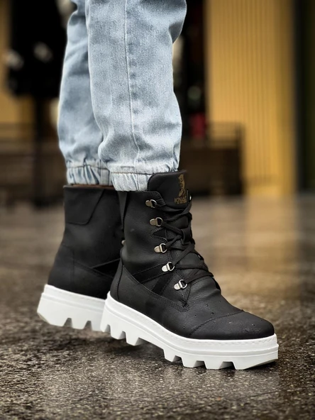 Erkek Spor Bot B Siyah (Beyaz Taban) - 5