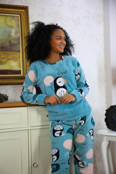 Moda Çizgi Welsoft Polar Kadın Pijama Takımı 8501 - 4