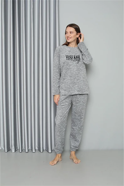 Moda Çizgi Welsoft Polar Kadın Pijama Takımı 8518 - 3
