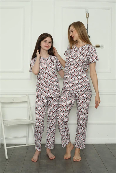 Moda Çizgi Anne Kız Aile Penye Pijama Takım Ayrı Ayrı Satılır. Fiyatları Farklıdır 50119 ürün görseli