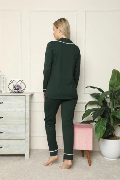 Moda Çizgi Kadın Penye Pijama - Resim 4