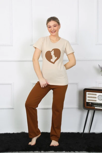 Moda Çizgi Kısa Kol Penye Pijama Takımı 4209 ürün görseli 1