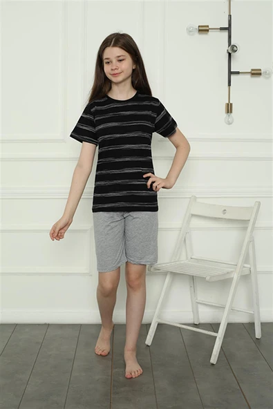 Moda Çizgi Aile Penye Şortlu Pijama Takım (anne - kız ) 50115 Ayrı Ayrı Satılır . Fiyatları Farklıdır - Resim 7
