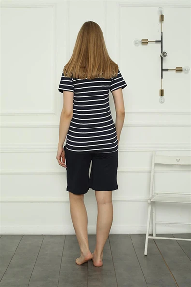 Moda Çizgi Aile Penye Şortlu Pijama Takım (anne - kız ) 50117 Ayrı Ayrı Satılır . Fiyatları Farklıdır - Resim 5