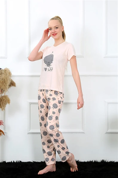 Moda Çizgi Kadın Kısa Kol Pijama Takım 20410 - 3