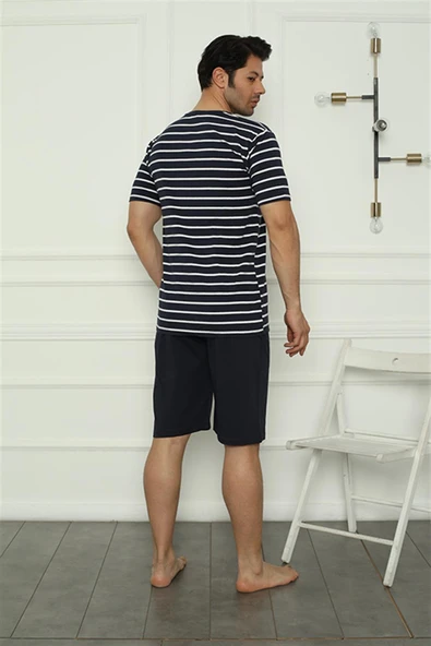 Moda Çizgi Aile Penye Şortlu Pijama Takım (baba - oğul ) 50117 Ayrı Ayrı Satılır . Fiyatları Farklıdır - Resim 5