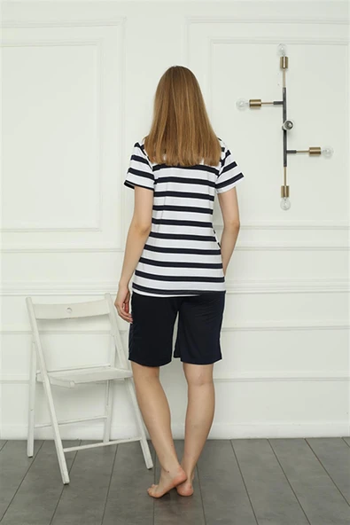 Moda Çizgi Aile Penye Şortlu Pijama Takım (anne - kız ) 50116 Ayrı Ayrı Satılır . Fiyatları Farklıdır - Resim 5