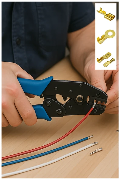 GES SP-11 İzolesiz Kablo Pabucu Sıkma Pensesi 1.5-6mm2 AWG16-10 (YYT-11) - 5