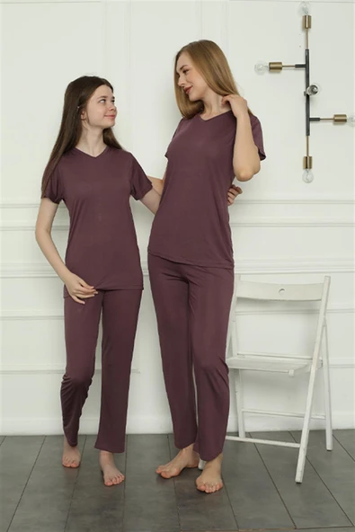Moda Çizgi Anne Kız Aile Penye Pijama Takım Ayrı Ayrı Satılır. Fiyatları Farklıdır 50106 ürün görseli 1